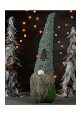 21-Inch Green and Brown Weighted Christmas Tree Gnome Tabletop Figure