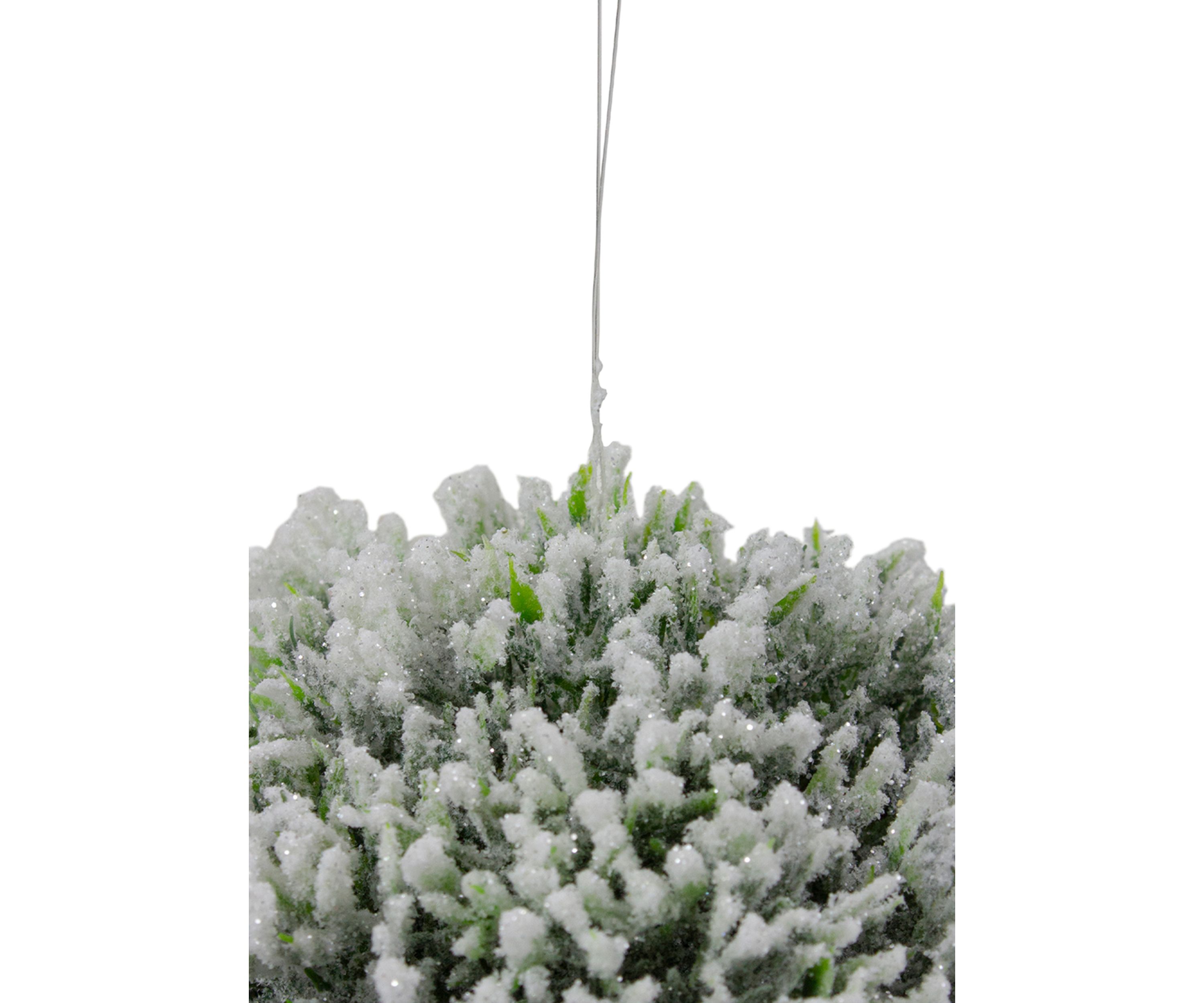 6Inch White and Green Frosted Pine Christmas Ornament