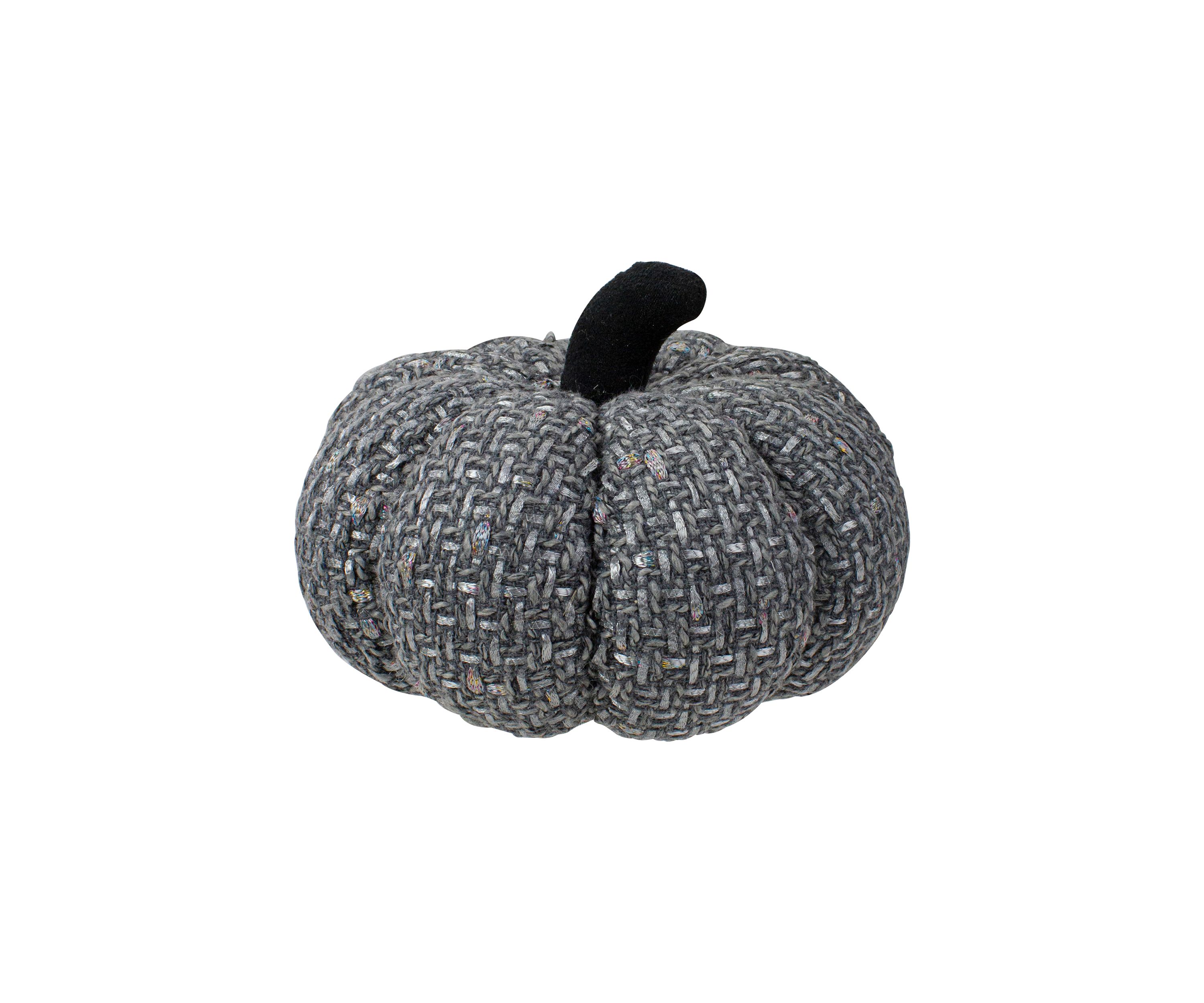 7.5 inch Gray Knitted Fall Harvest Tabletop Pumpkin