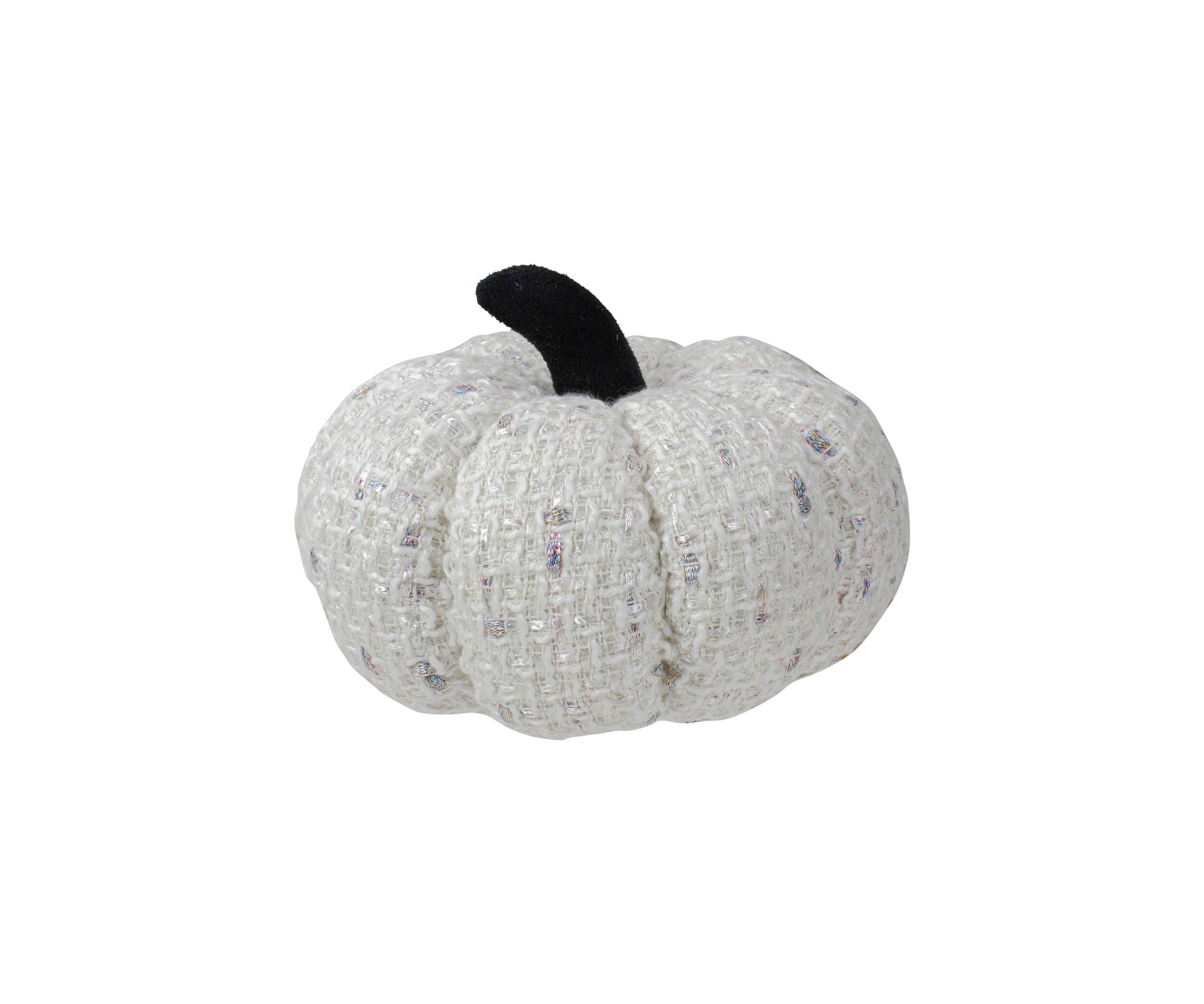 7 inch Ivory Knitted Fall Harvest Tabletop Pumpkin