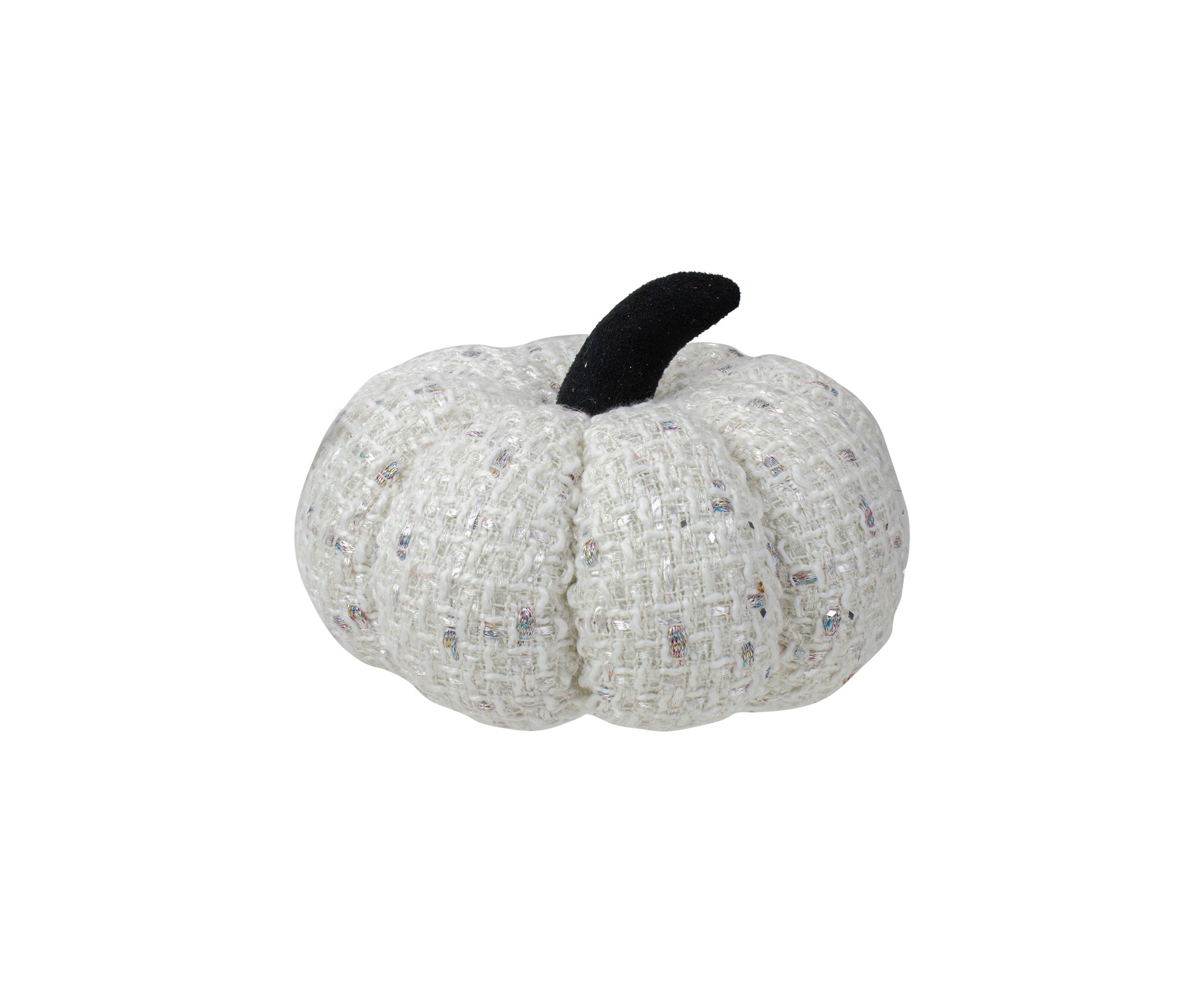 7 inch Ivory Knitted Fall Harvest Tabletop Pumpkin