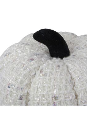 7 inch Ivory Knitted Fall Harvest Tabletop Pumpkin