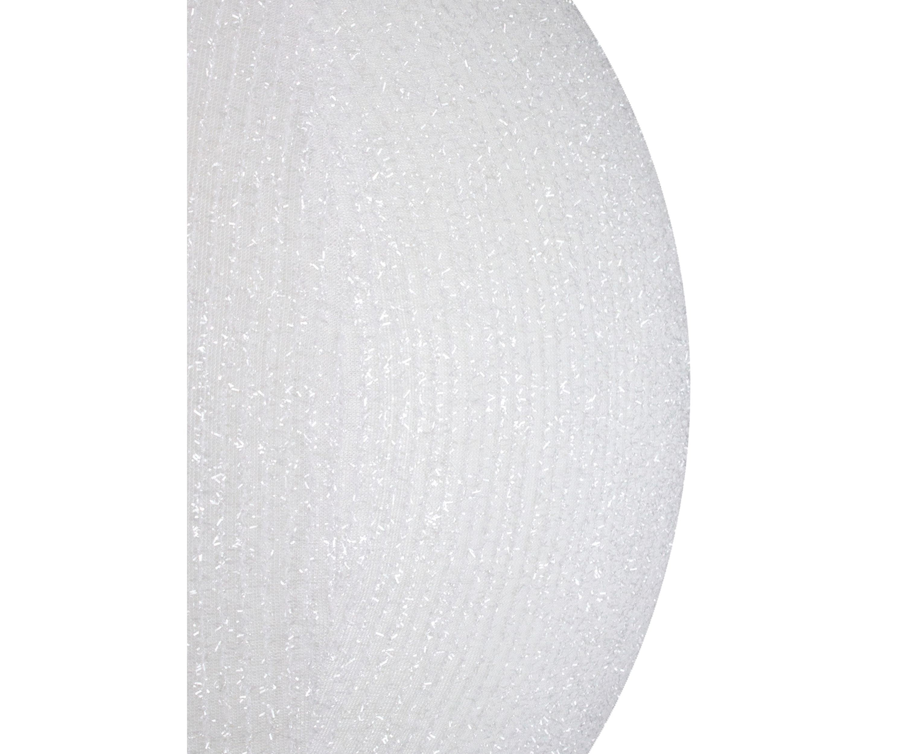 19.5-inch White Tinsel Inflatable Christmas Ball Ornament Outdoor Decor