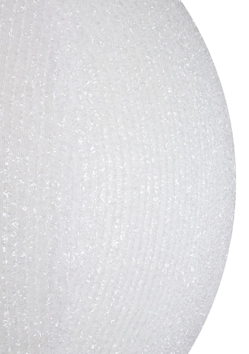 19.5-inch White Tinsel Inflatable Christmas Ball Ornament Outdoor Decor