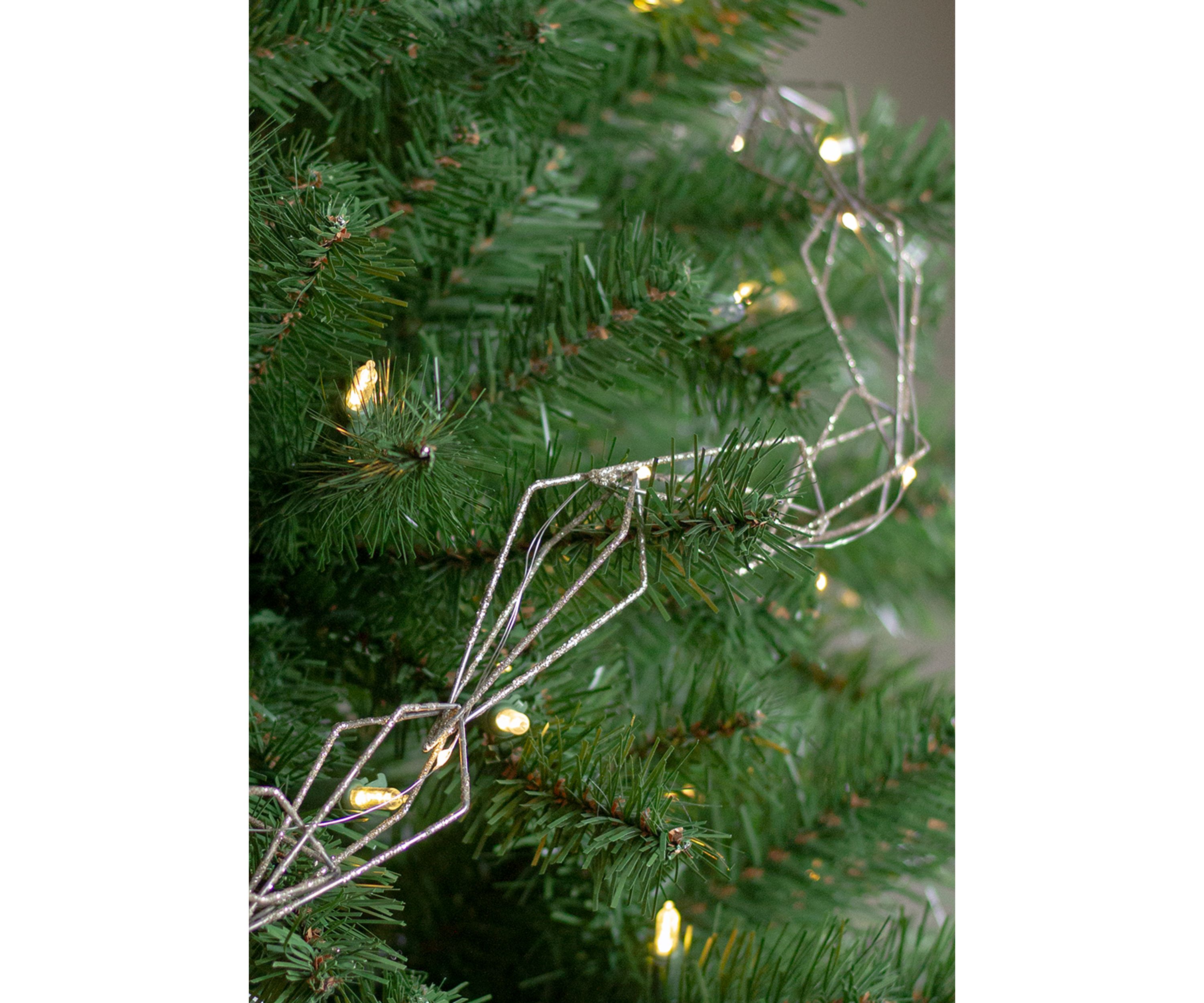 5.75Inch LED Lighted B/O Gold Wire Diamond Christmas Garland - Warm White Lights