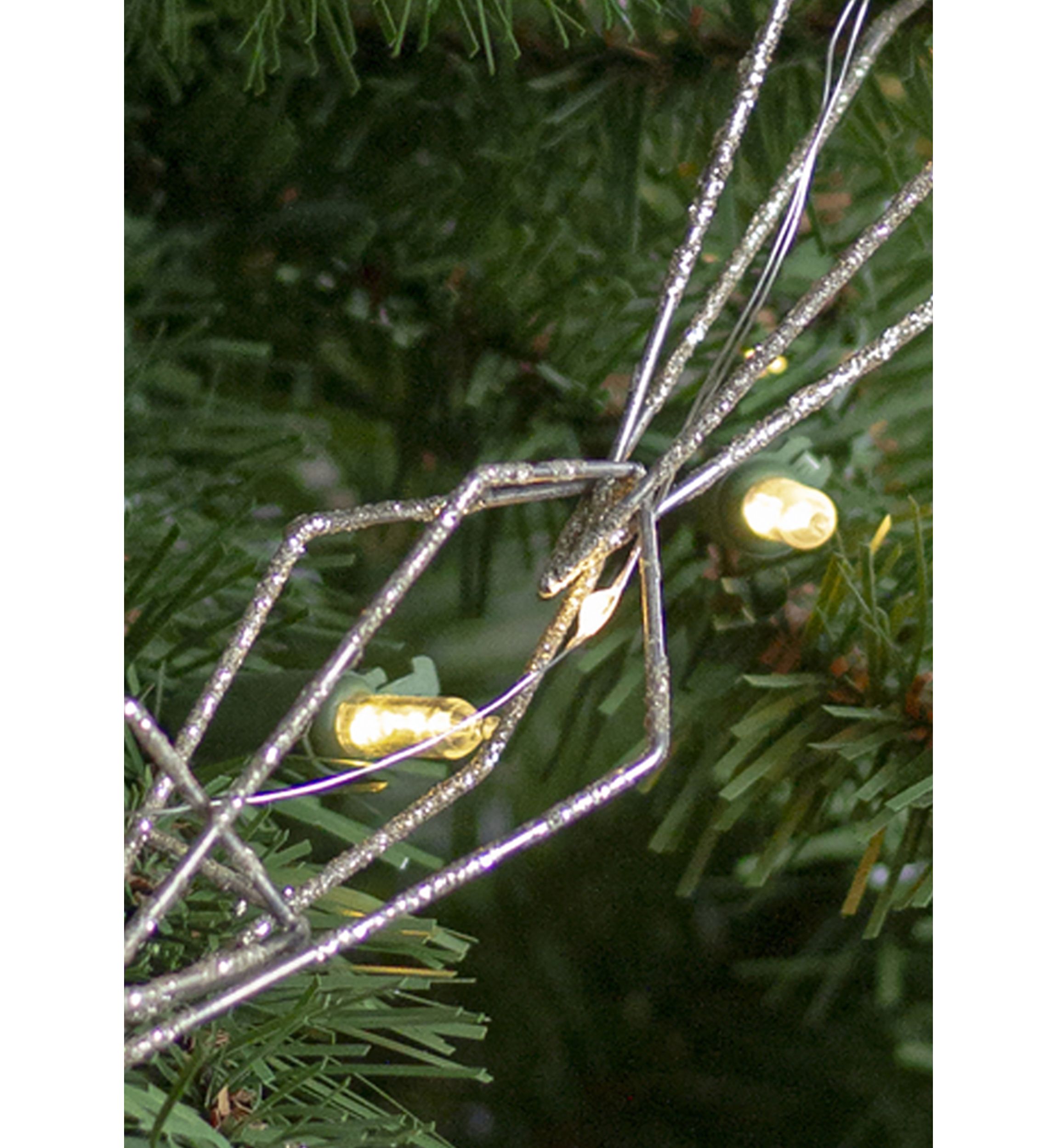5.75Inch LED Lighted B/O Gold Wire Diamond Christmas Garland - Warm White Lights