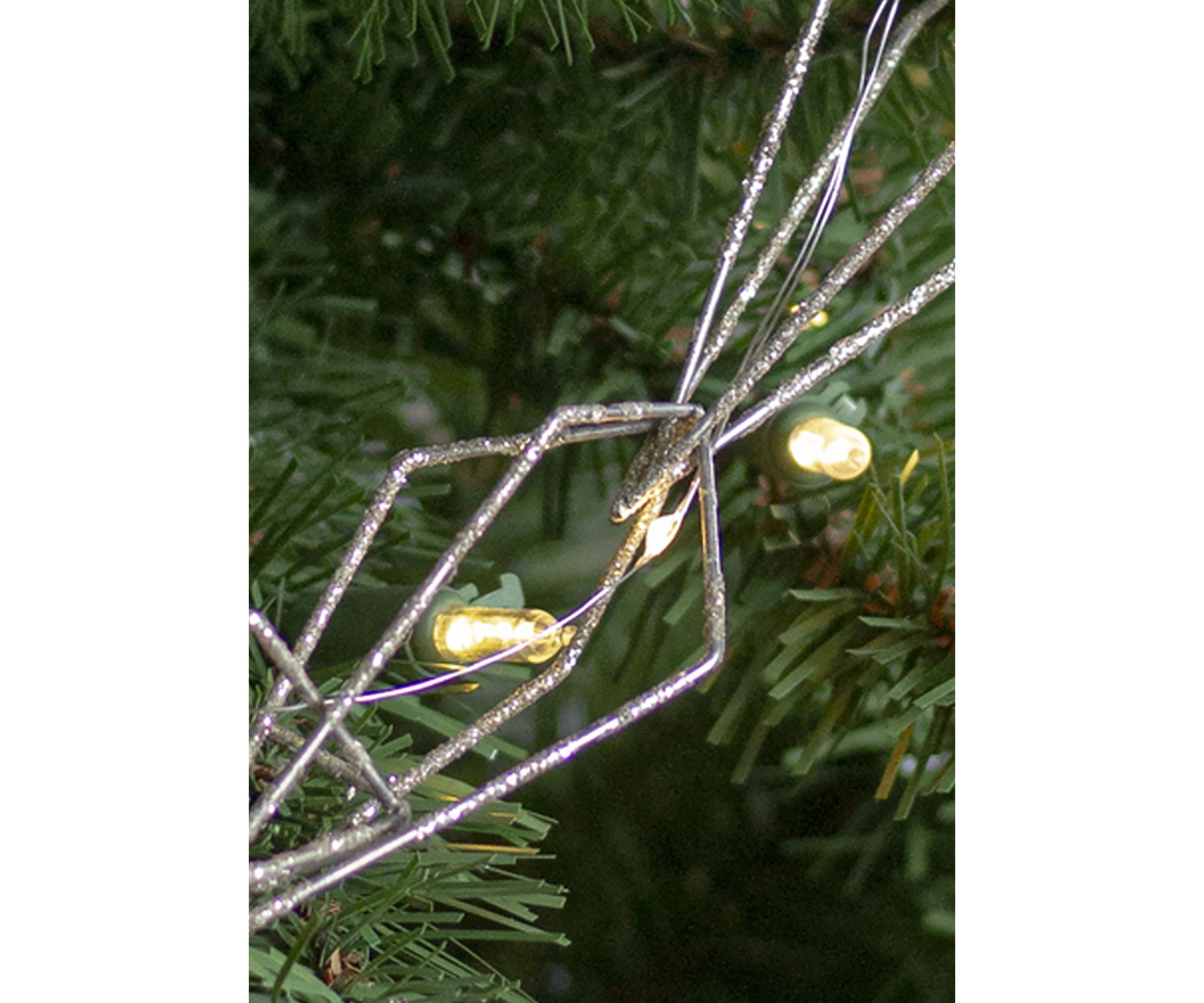 5.75Inch LED Lighted B/O Gold Wire Diamond Christmas Garland - Warm White Lights