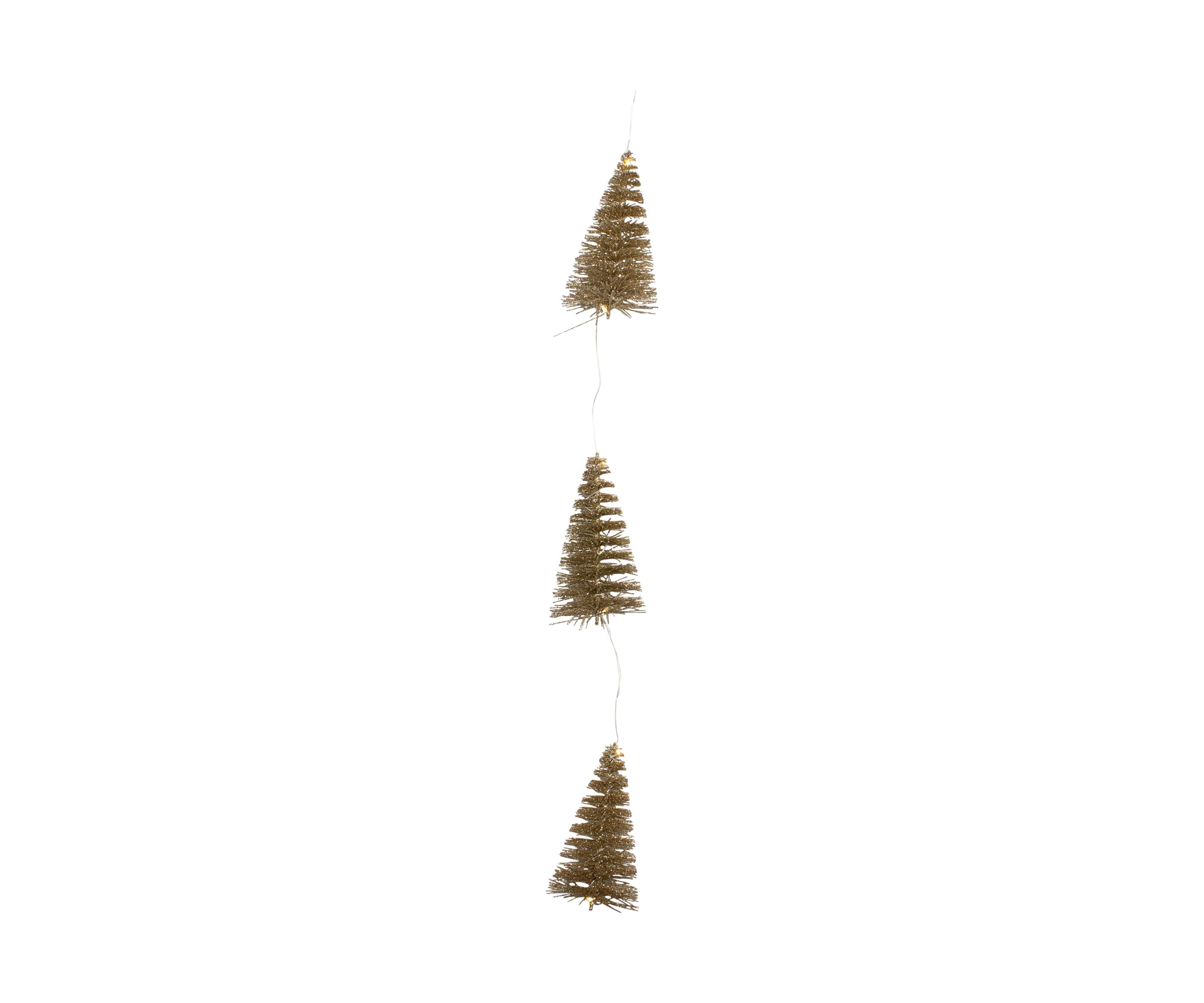 6.75 LED Lighted B/O Gold Mini Sisal Tree Christmas Garland - Warm White Lights