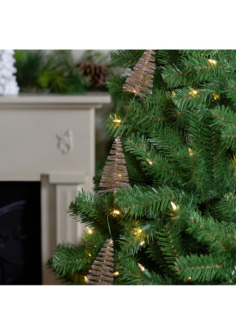 6.75 LED Lighted B/O Gold Mini Sisal Tree Christmas Garland - Warm White Lights