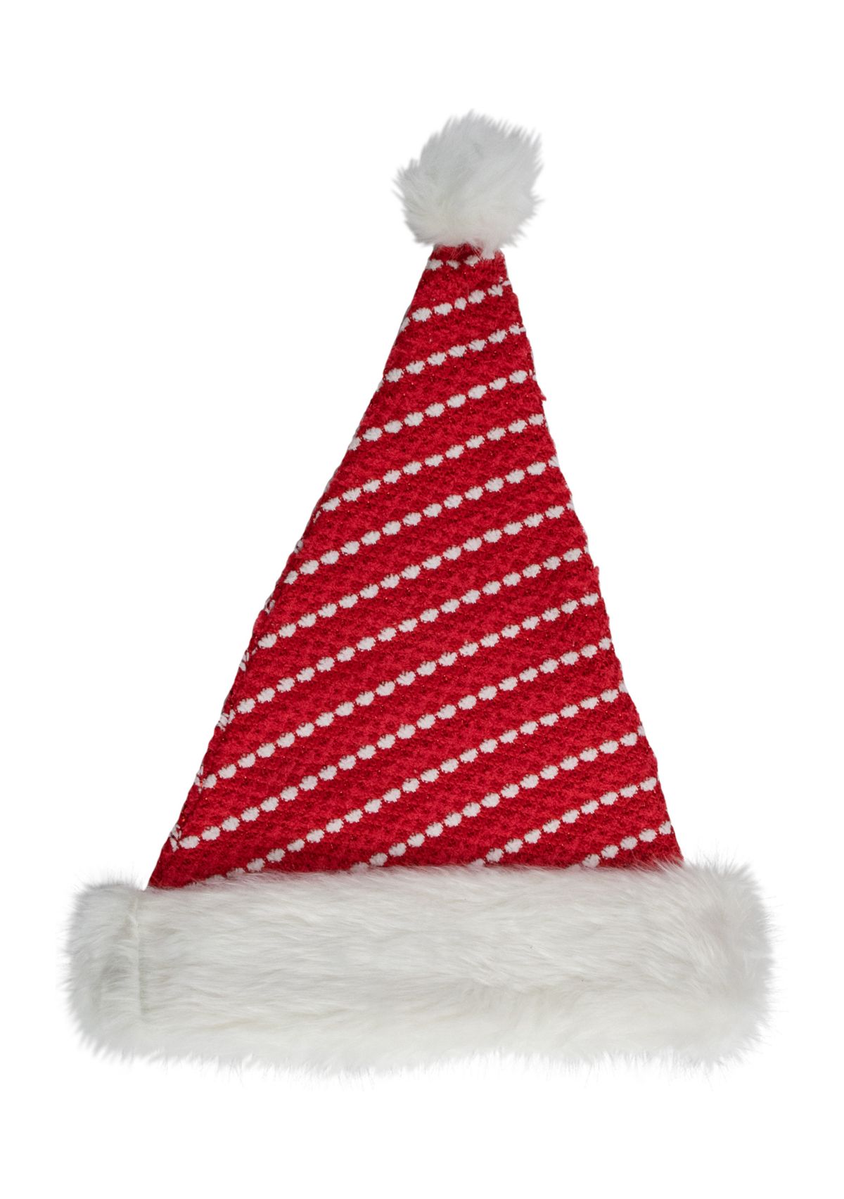 17Inch Red and White Striped Santa Hat With Pom Pom