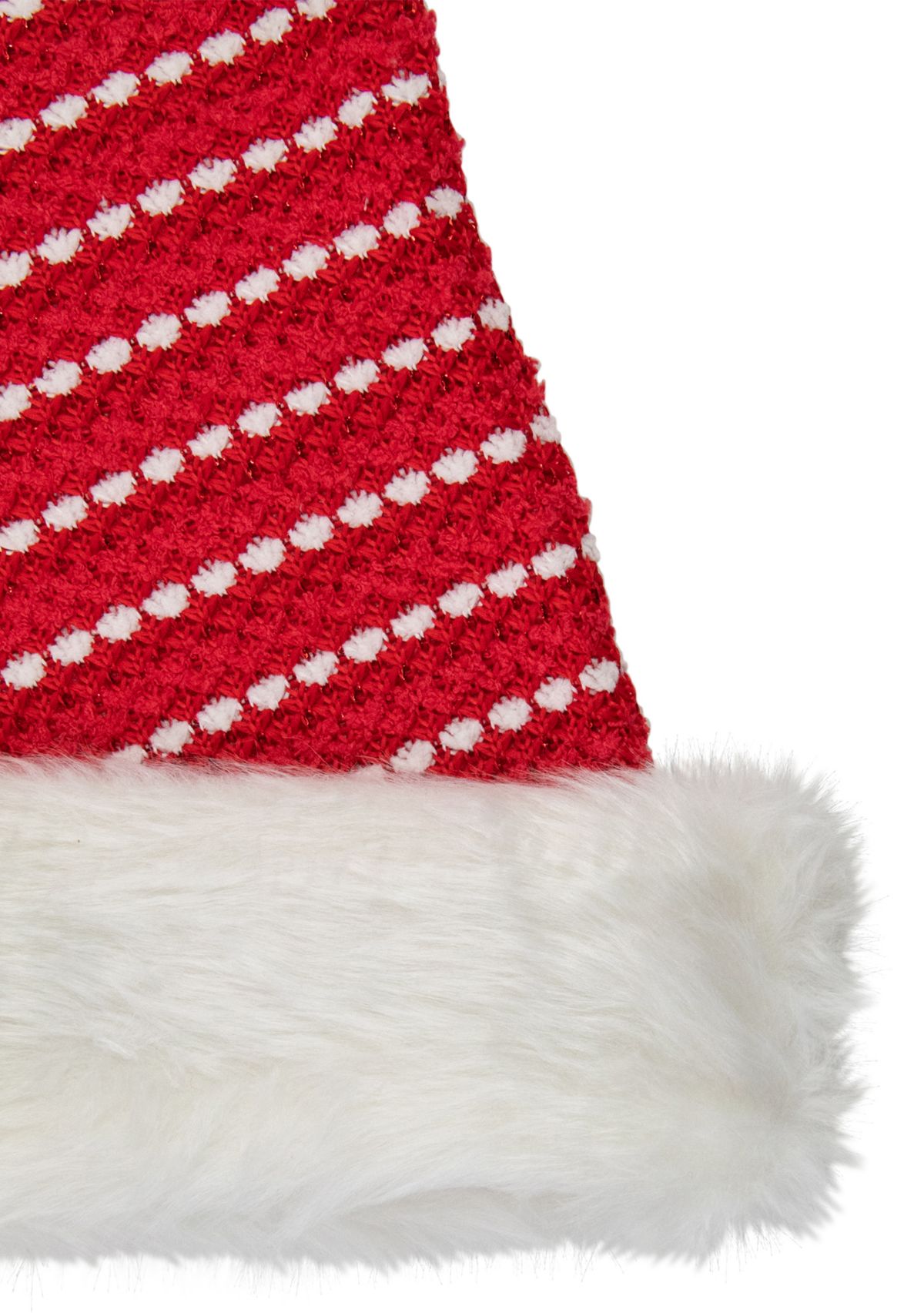 17Inch Red and White Striped Santa Hat With Pom Pom