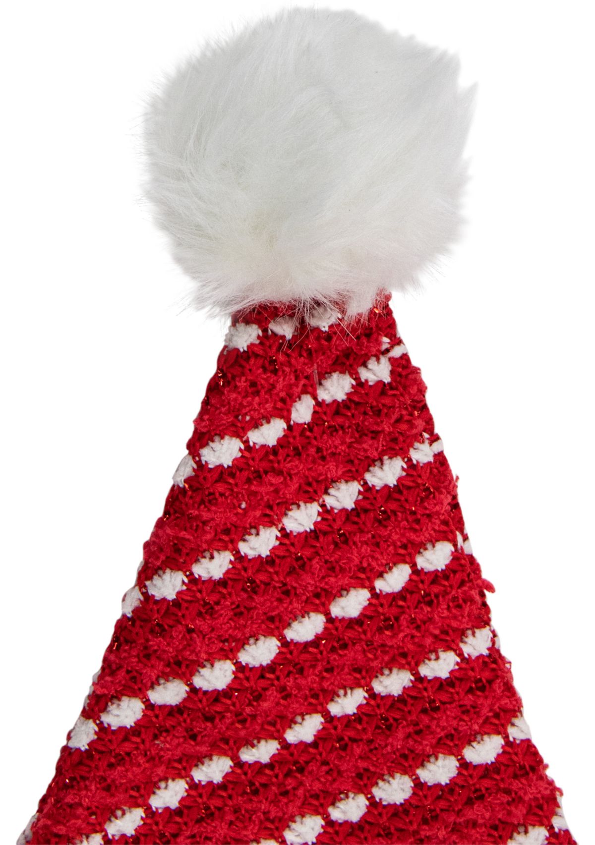 17Inch Red and White Striped Santa Hat With Pom Pom