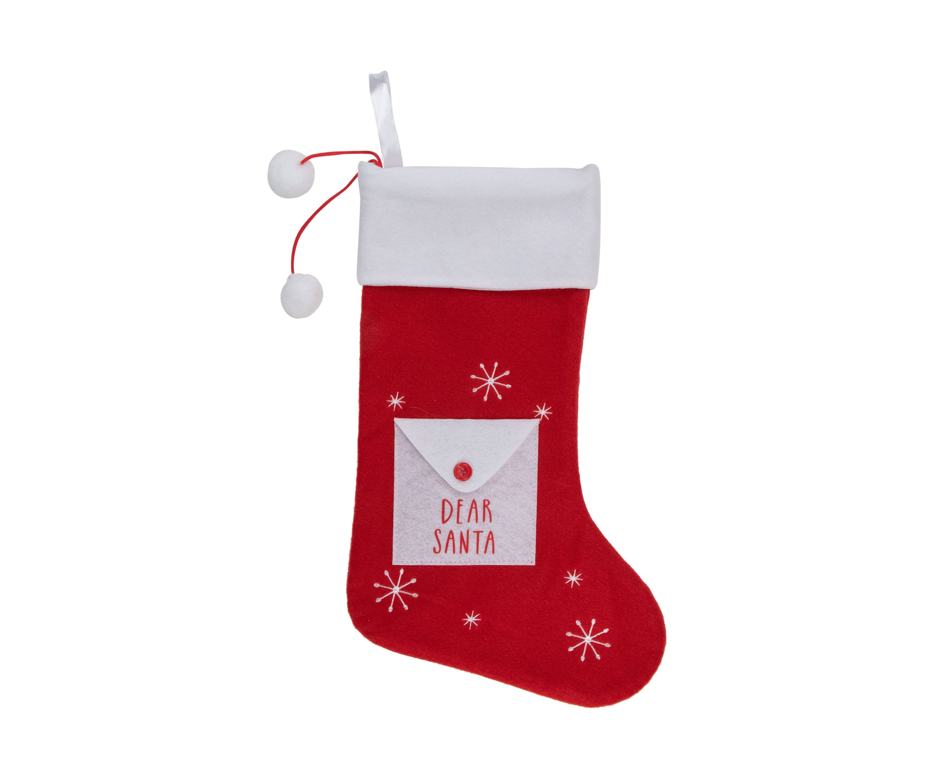 19Inch Red and White InchDear SantaInch Envelope Christmas Stocking