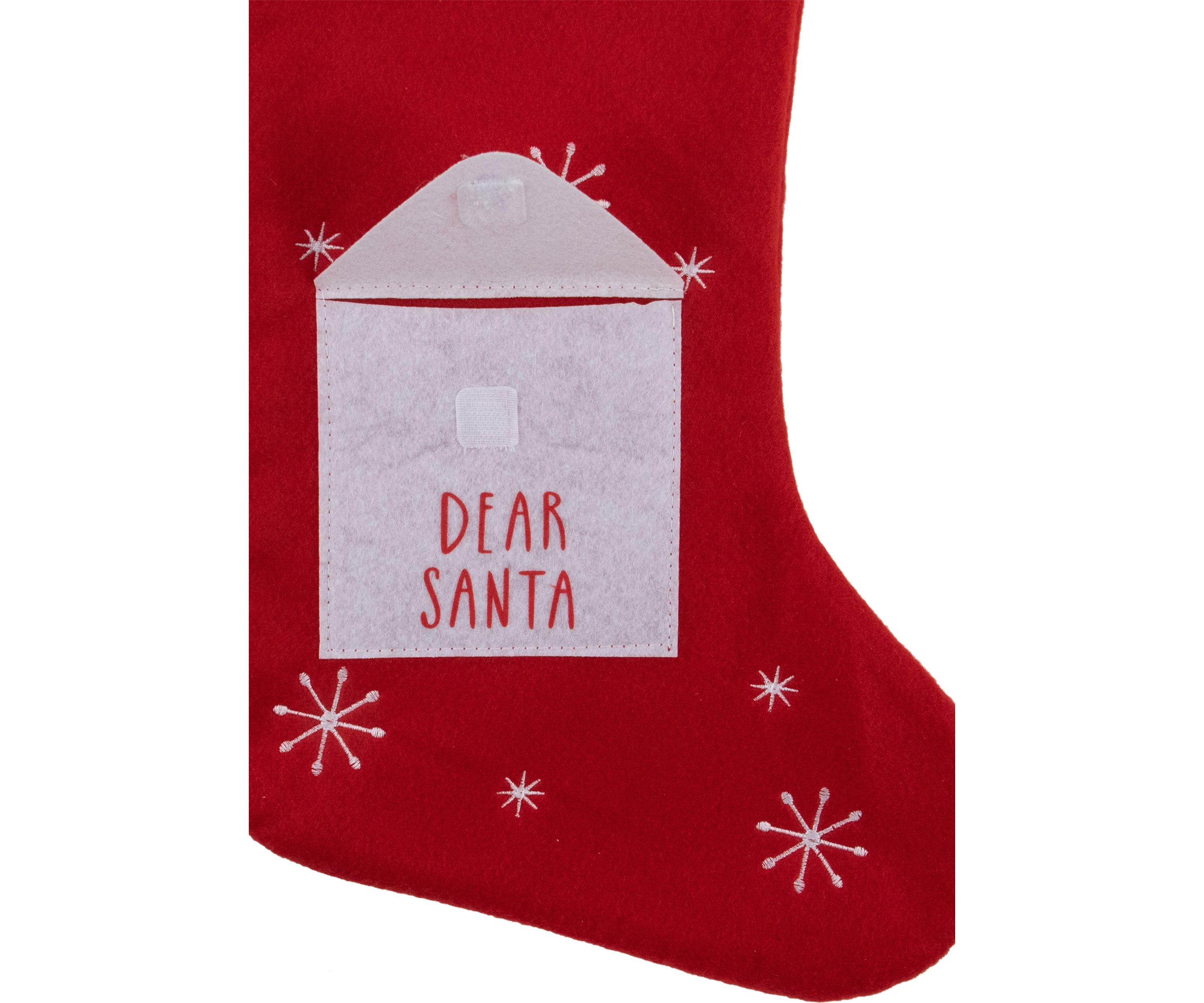 19Inch Red and White InchDear SantaInch Envelope Christmas Stocking