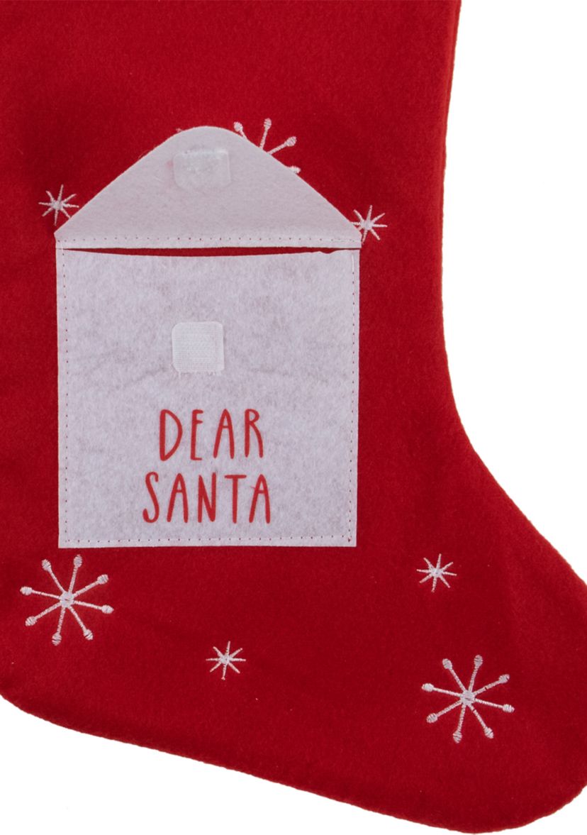 19Inch Red and White InchDear SantaInch Envelope Christmas Stocking