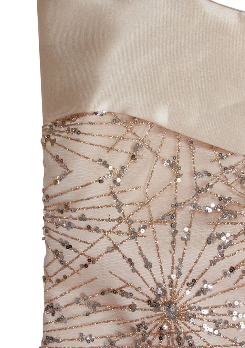 20.5-Inch Gold Glitter and Sequin Satin Cuff Christmas Stocking