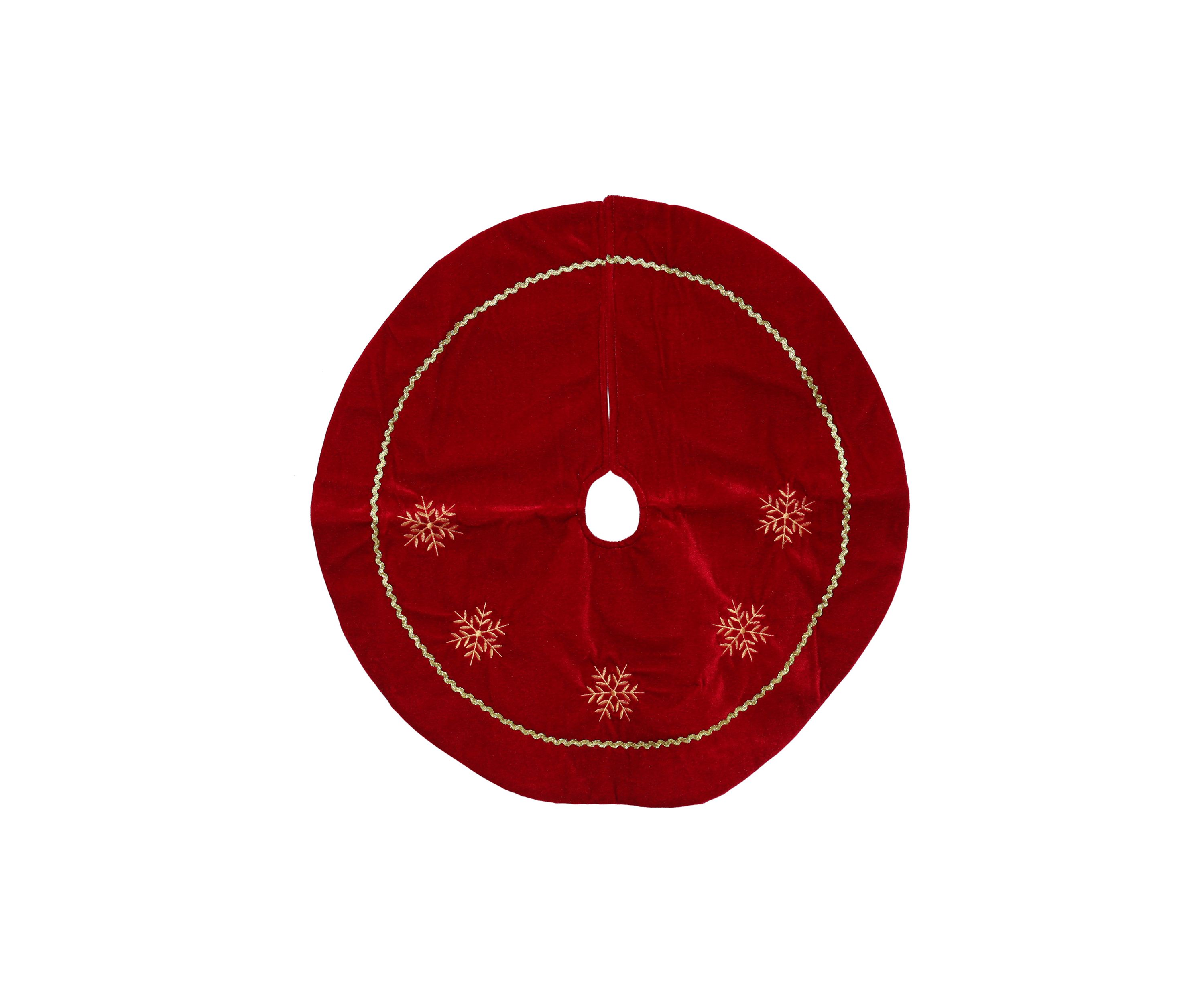 24Inch Red with White Snowflakes Christmas Tree Skirt