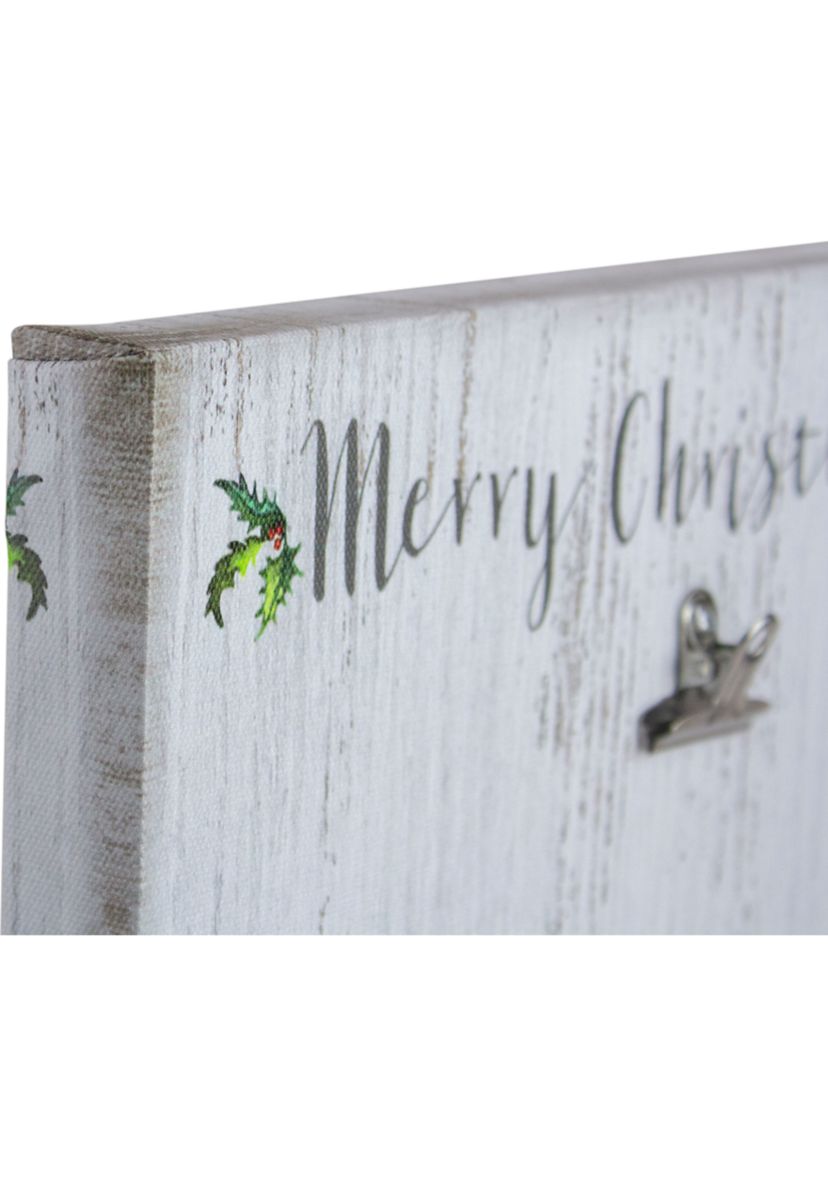 10 Inch Car and Gifts Merry Christmas Canvas Wall Art with Photo Clip