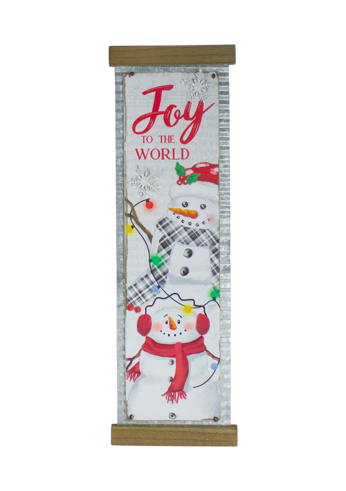 26-Inch Joy to the World Galvanized Christmas Wall Decor