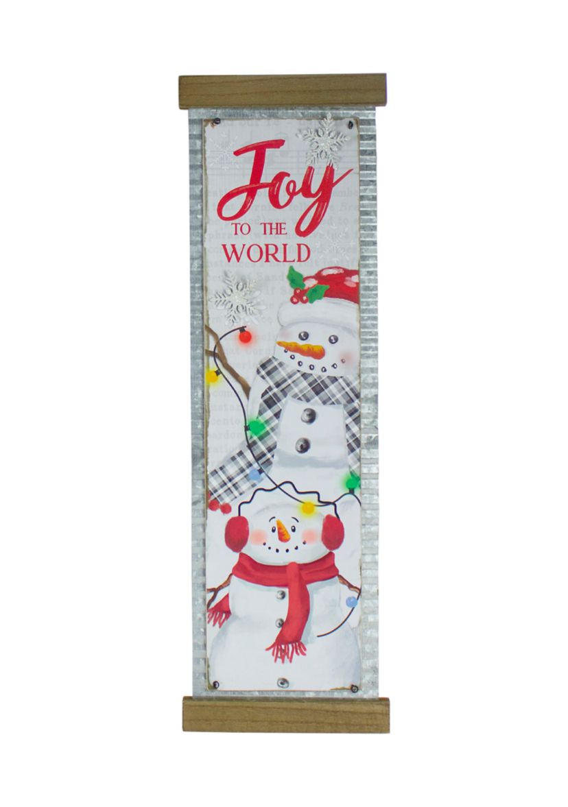 26-Inch Joy to the World Galvanized Christmas Wall Decor