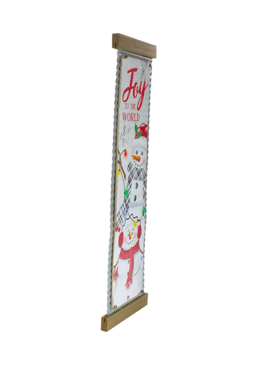 26-Inch Joy to the World Galvanized Christmas Wall Decor