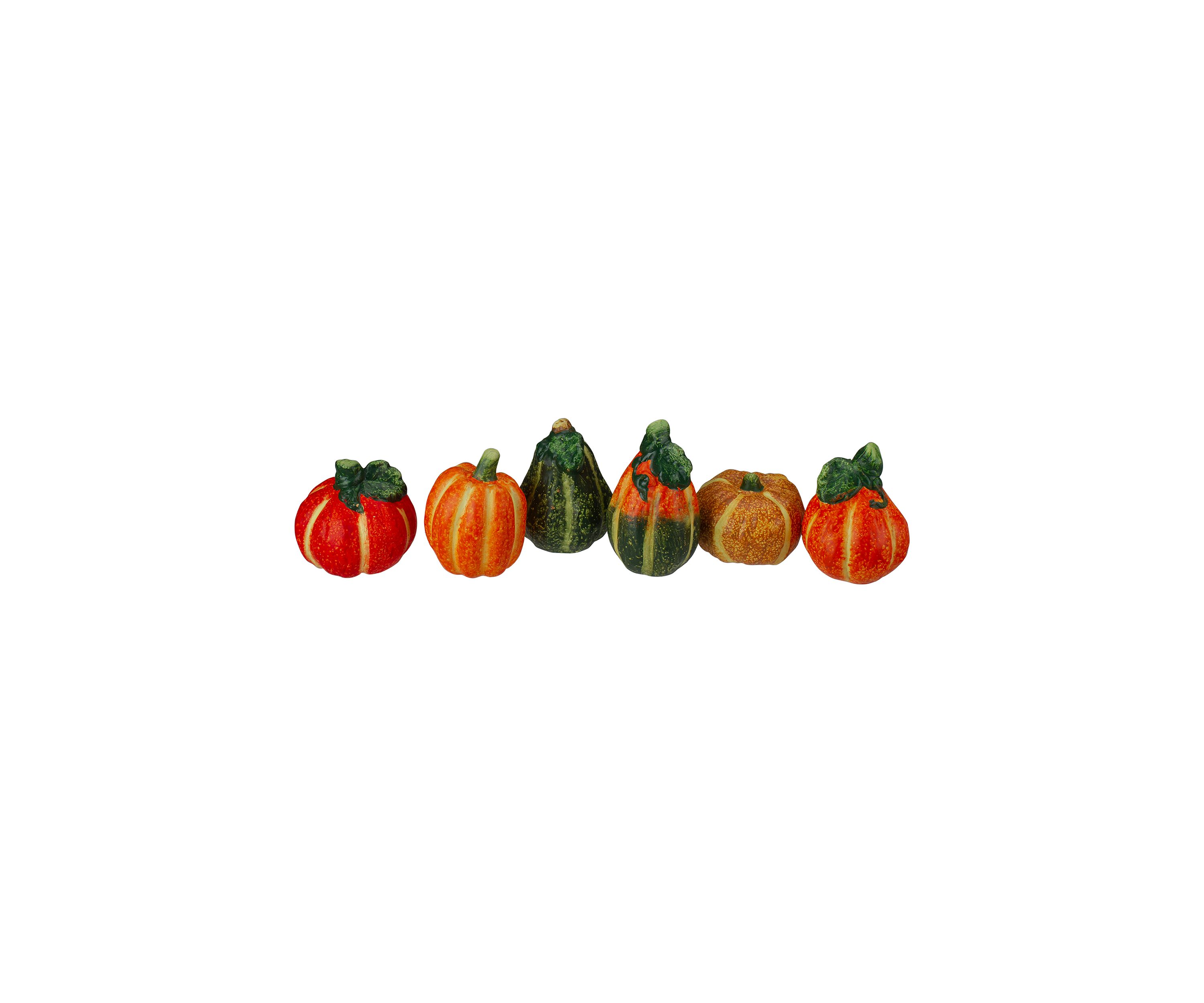6pc Fall Harvest Ceramic Pumpkins Decoration Set