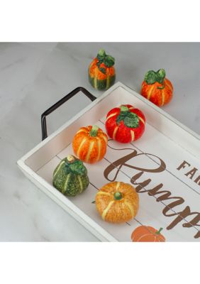 6pc Fall Harvest Ceramic Pumpkins Decoration Set