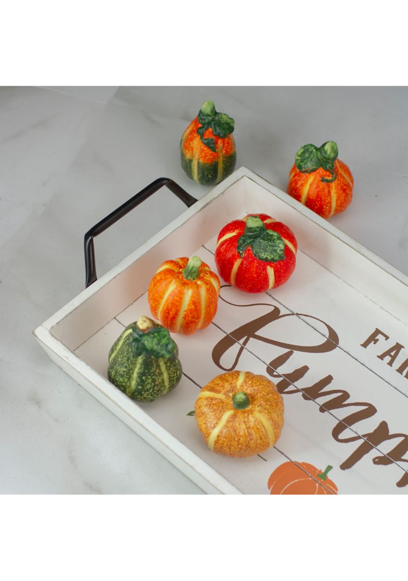 6pc Fall Harvest Ceramic Pumpkins Decoration Set