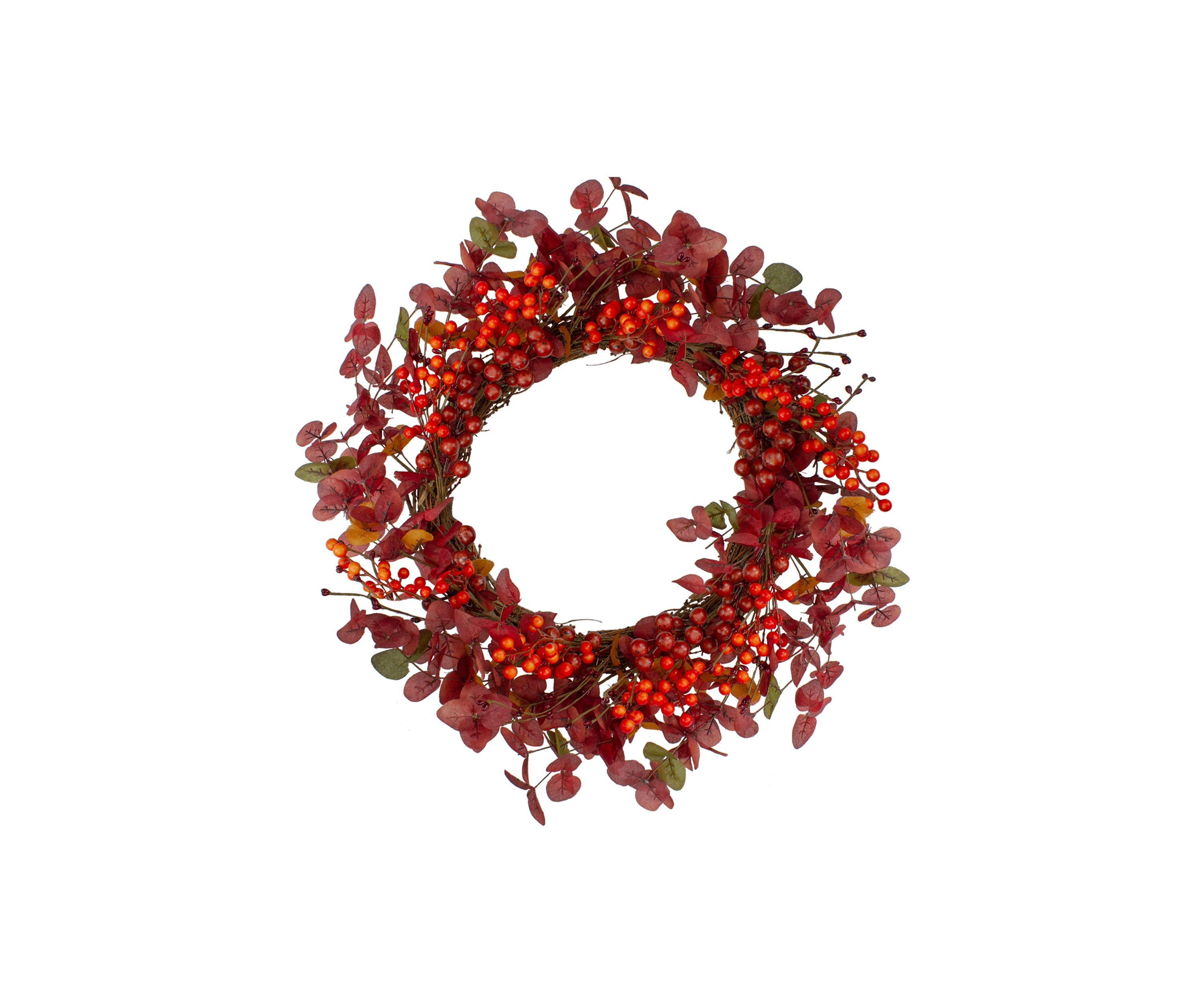 Red Berries Artificial Christmas Wreath - 24-Inch  Unlit