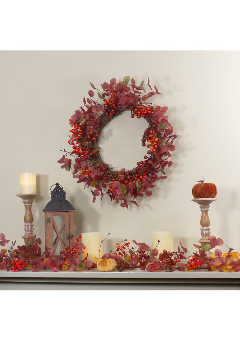 Red Berries Artificial Christmas Wreath - 24-Inch  Unlit