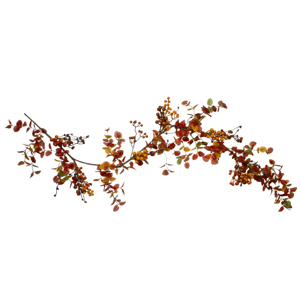 5 Berry and Leaves Fall Harvest Artificial Garland - Unlit