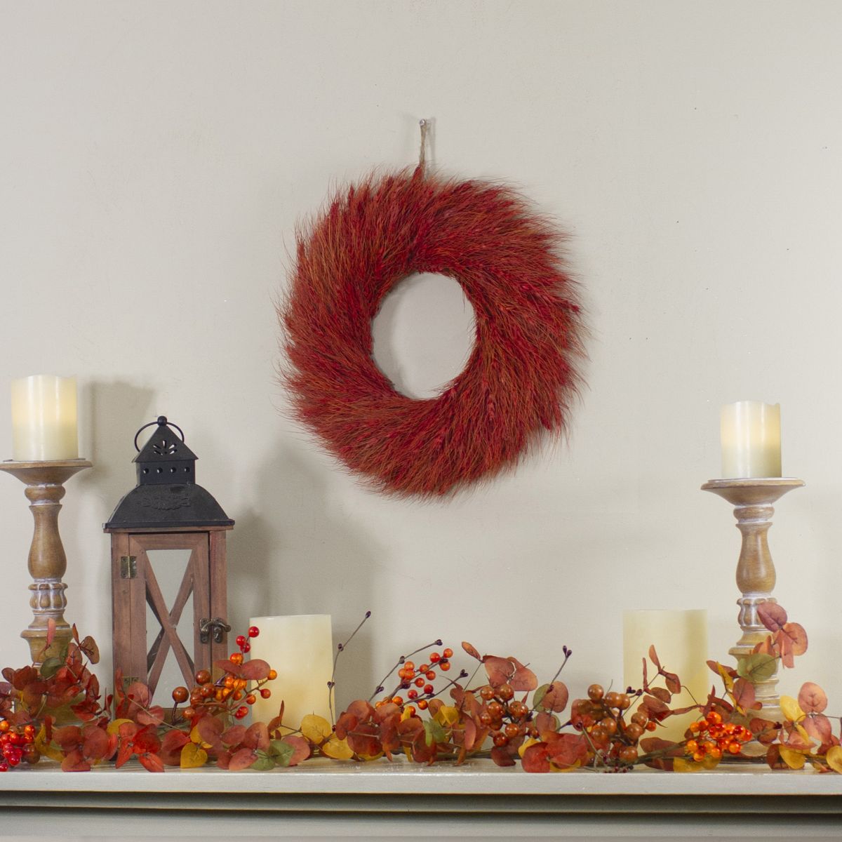 5 Berry and Leaves Fall Harvest Artificial Garland - Unlit