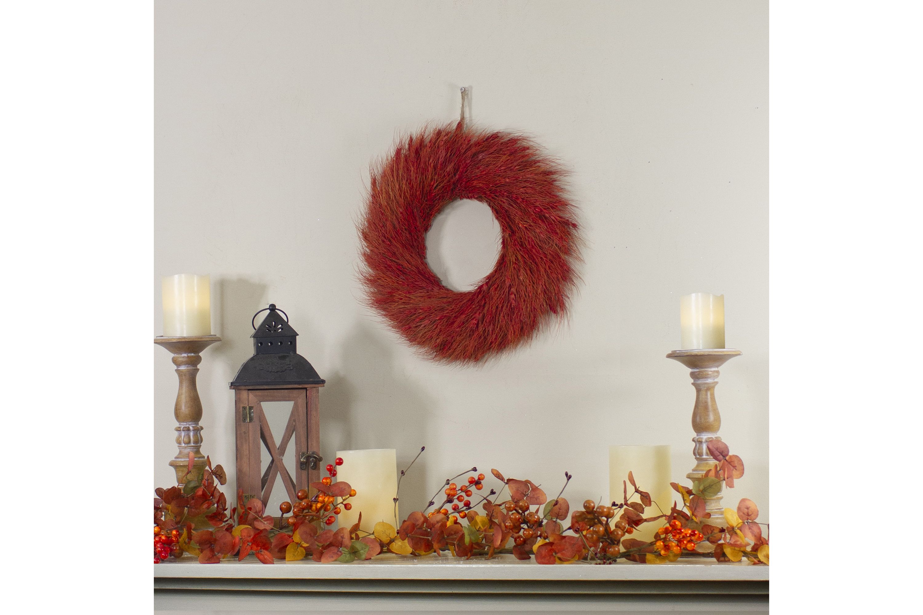 5 Berry and Leaves Fall Harvest Artificial Garland - Unlit