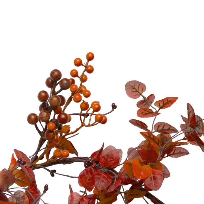 5 Berry and Leaves Fall Harvest Artificial Garland - Unlit