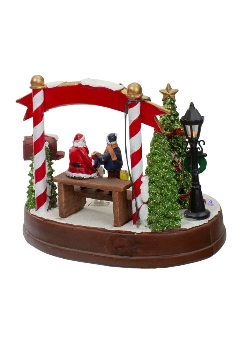 8Inch Lighted Winter Christmas Scene with Music and a Turning Tree