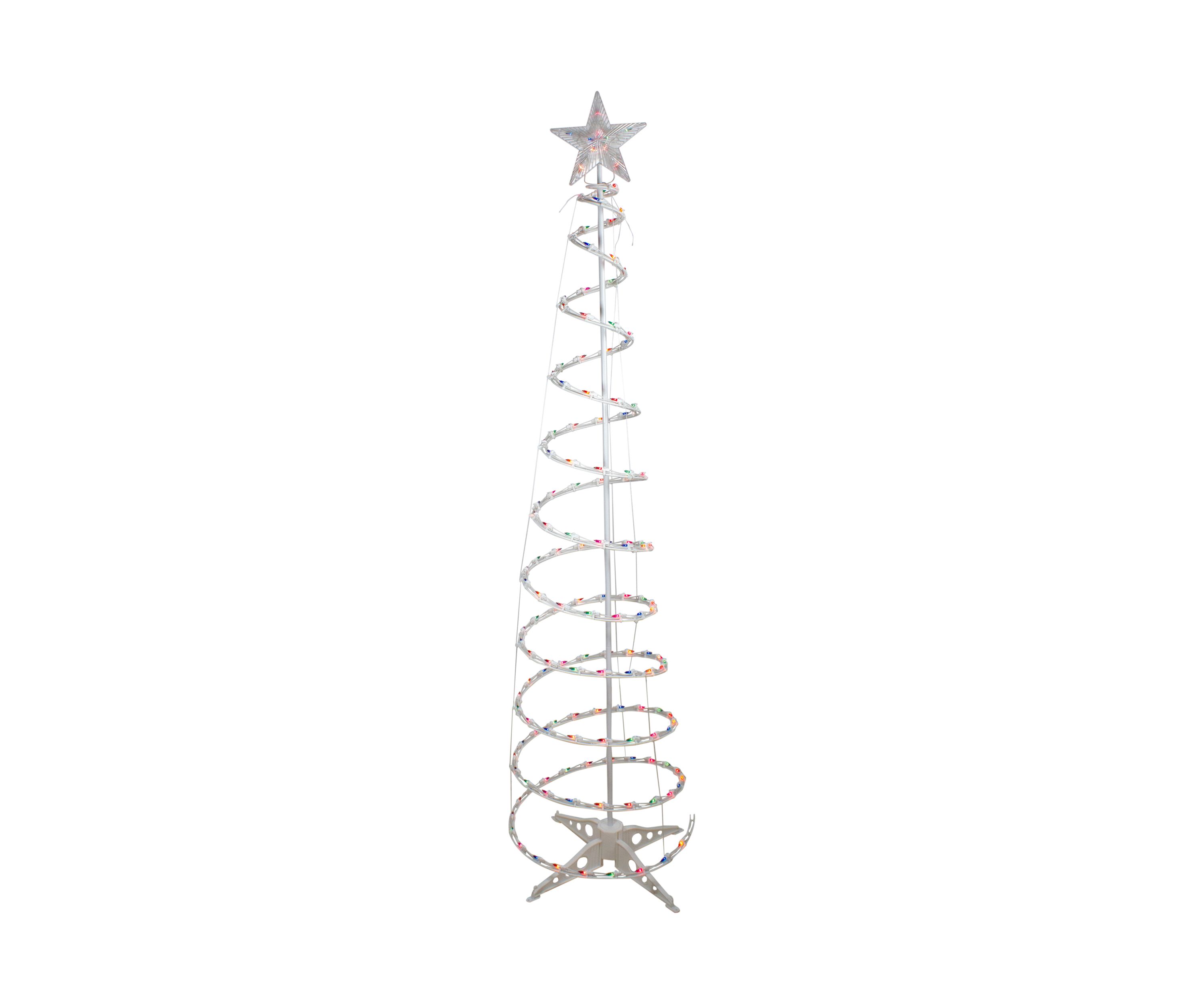 6 Pre-Lit Spiral Christmas Tree - Multi Color Lights