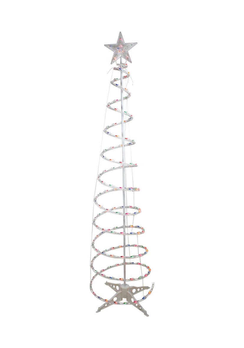 6 Pre-Lit Spiral Christmas Tree - Multi Color Lights