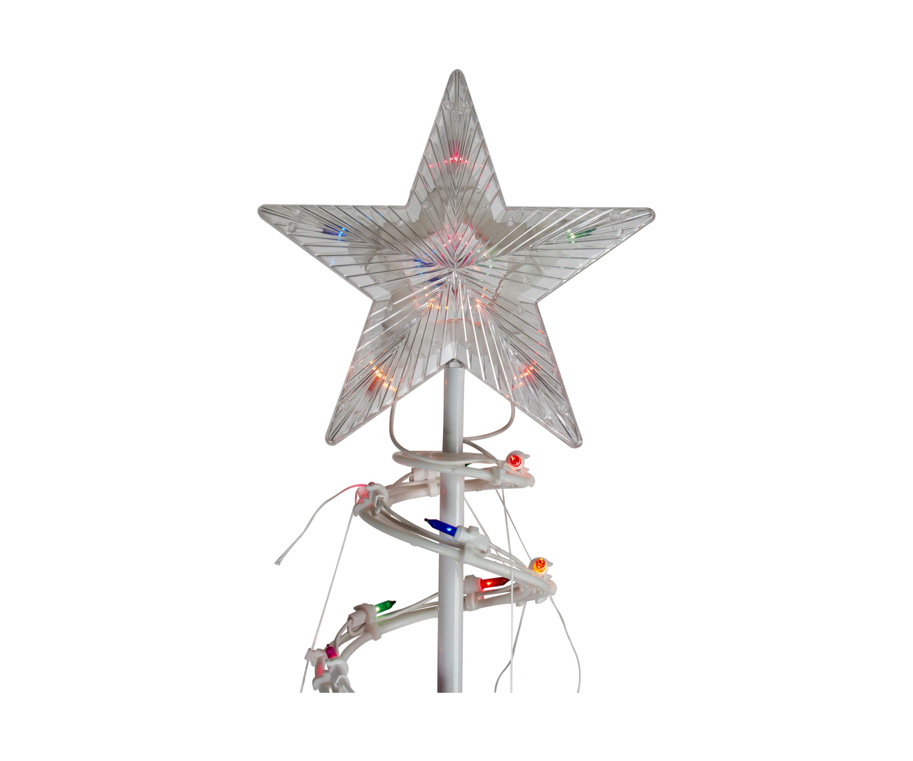 Set of 2 Lighted Multi-Color Outdoor Spiral Christmas Cone Trees 4  6