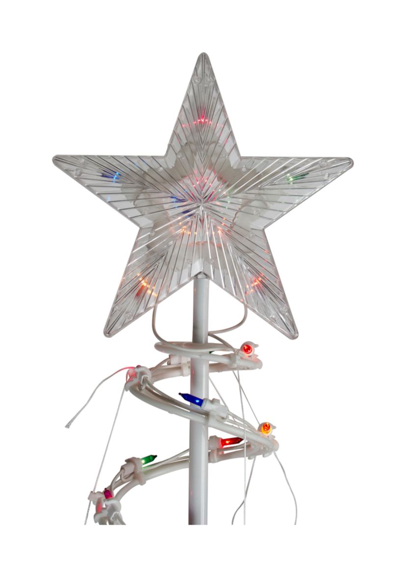 Set of 2 Lighted Multi-Color Outdoor Spiral Christmas Cone Trees 4  6