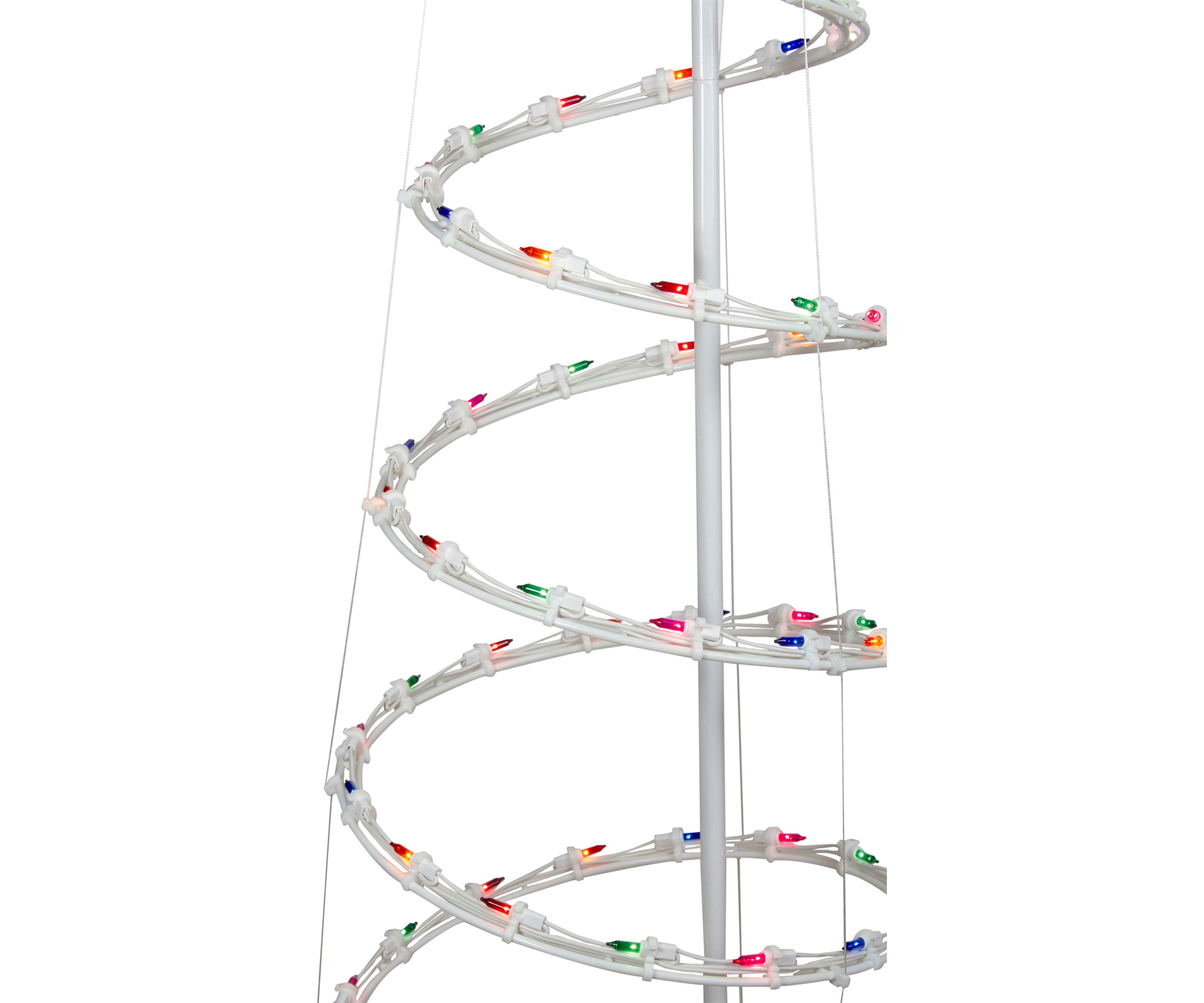 Set of 2 Lighted Multi-Color Outdoor Spiral Christmas Cone Trees 4  6