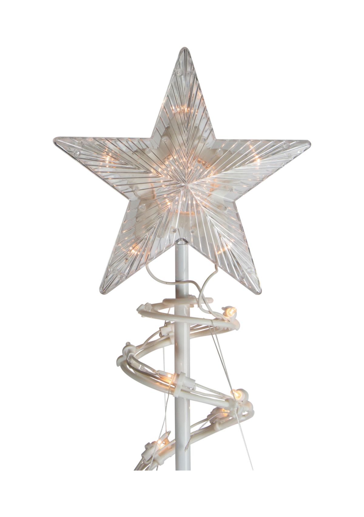 Set of 2 Lighted Clear Outdoor Spiral Christmas Cone Trees 4  6