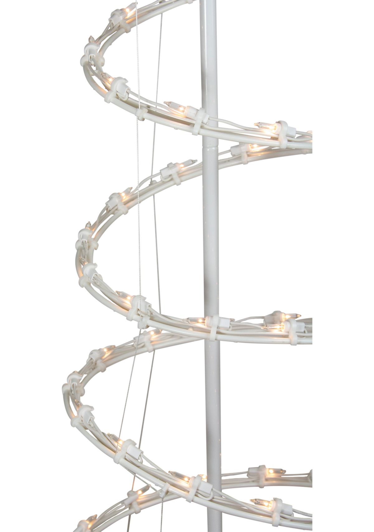 Set of 2 Lighted Clear Outdoor Spiral Christmas Cone Trees 4  6