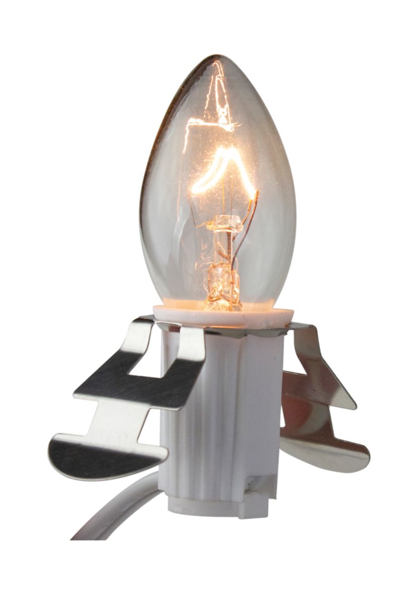 3-Count Clear C7 Christmas Light Set  8ft White Wire