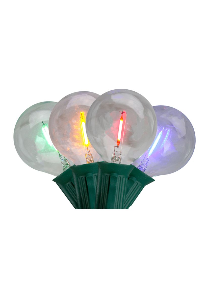 10ct Multi Color LED G50 Globe Christmas Light Set  10ft Green Wire