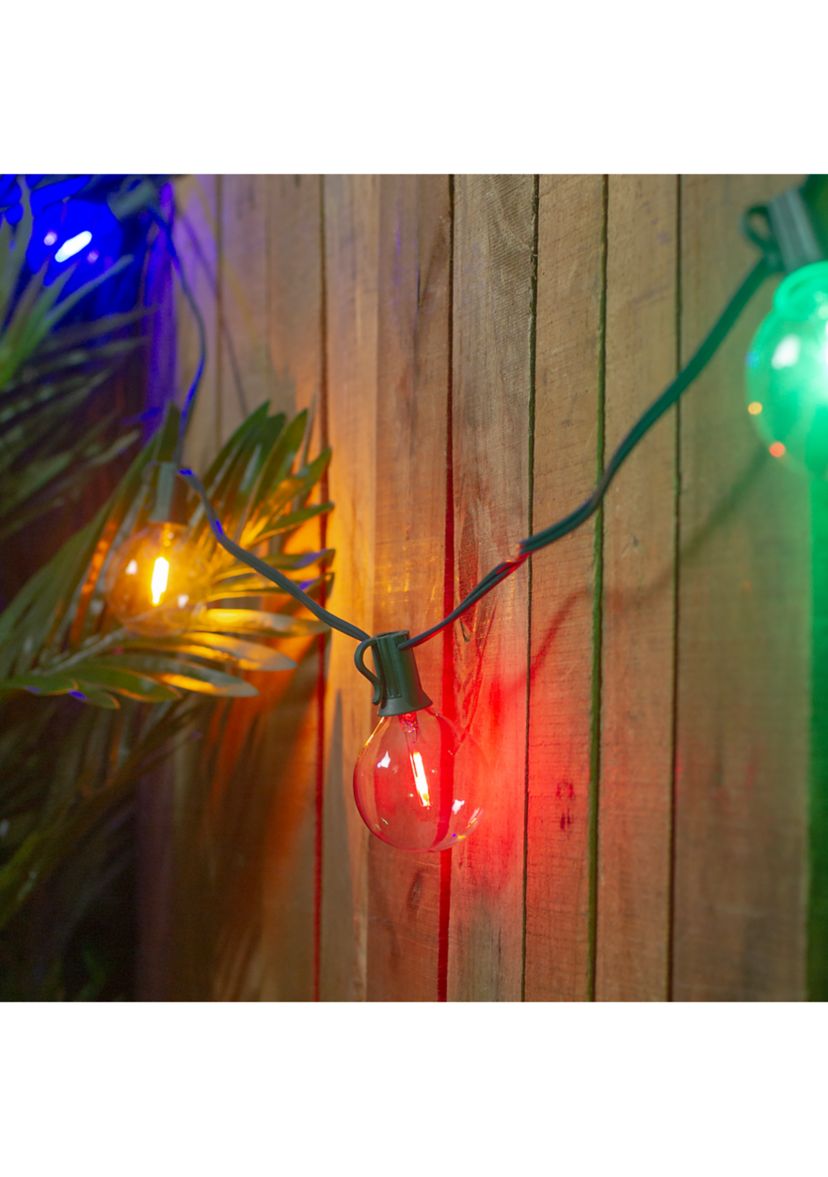 10ct Multi Color LED G50 Globe Christmas Light Set  10ft Green Wire