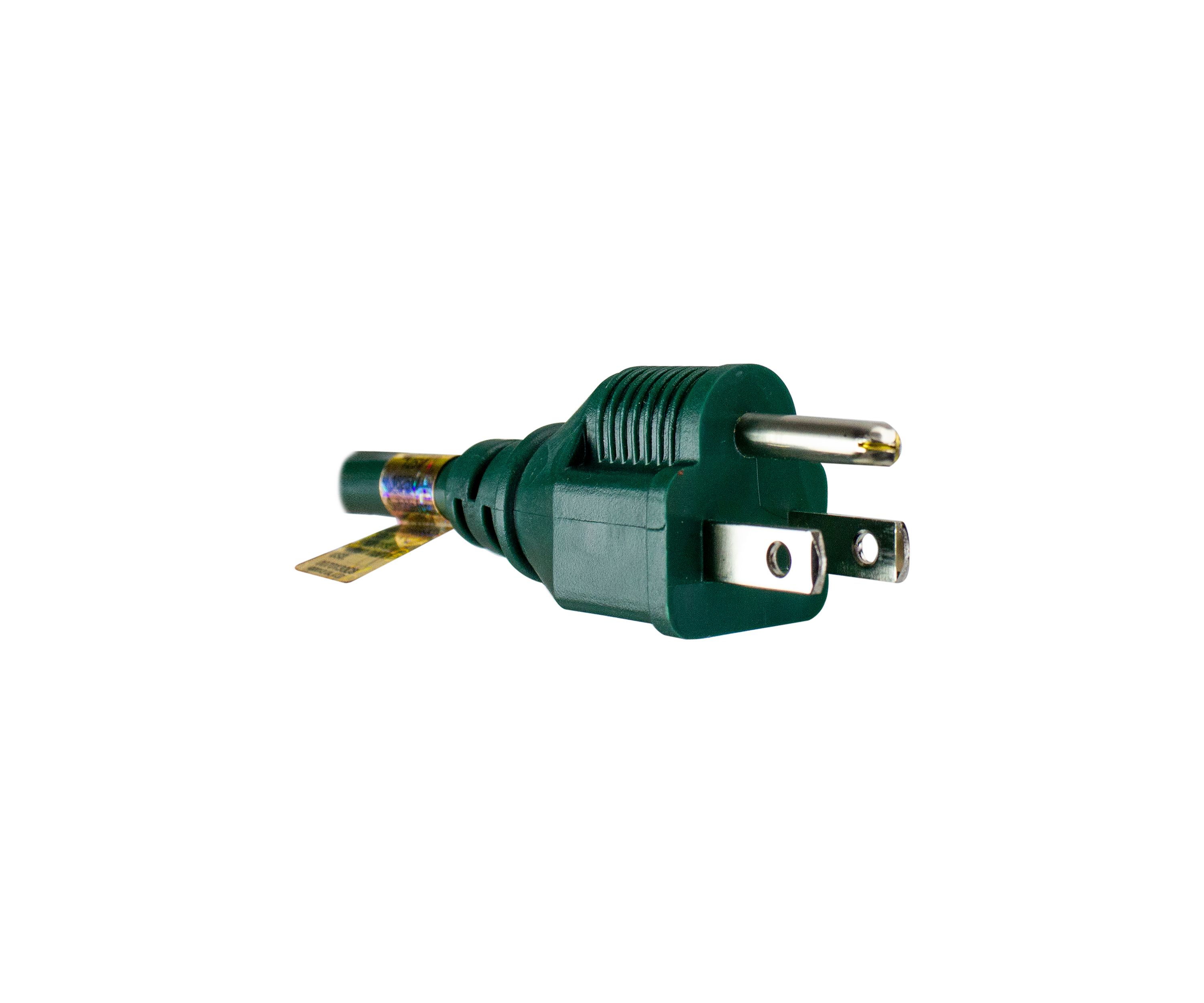 25ft Green 3-Prong Outdoor Extension Power Cord with Outlet Block