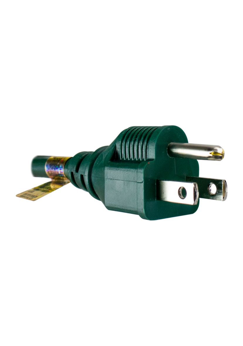 25ft Green 3-Prong Outdoor Extension Power Cord with Outlet Block
