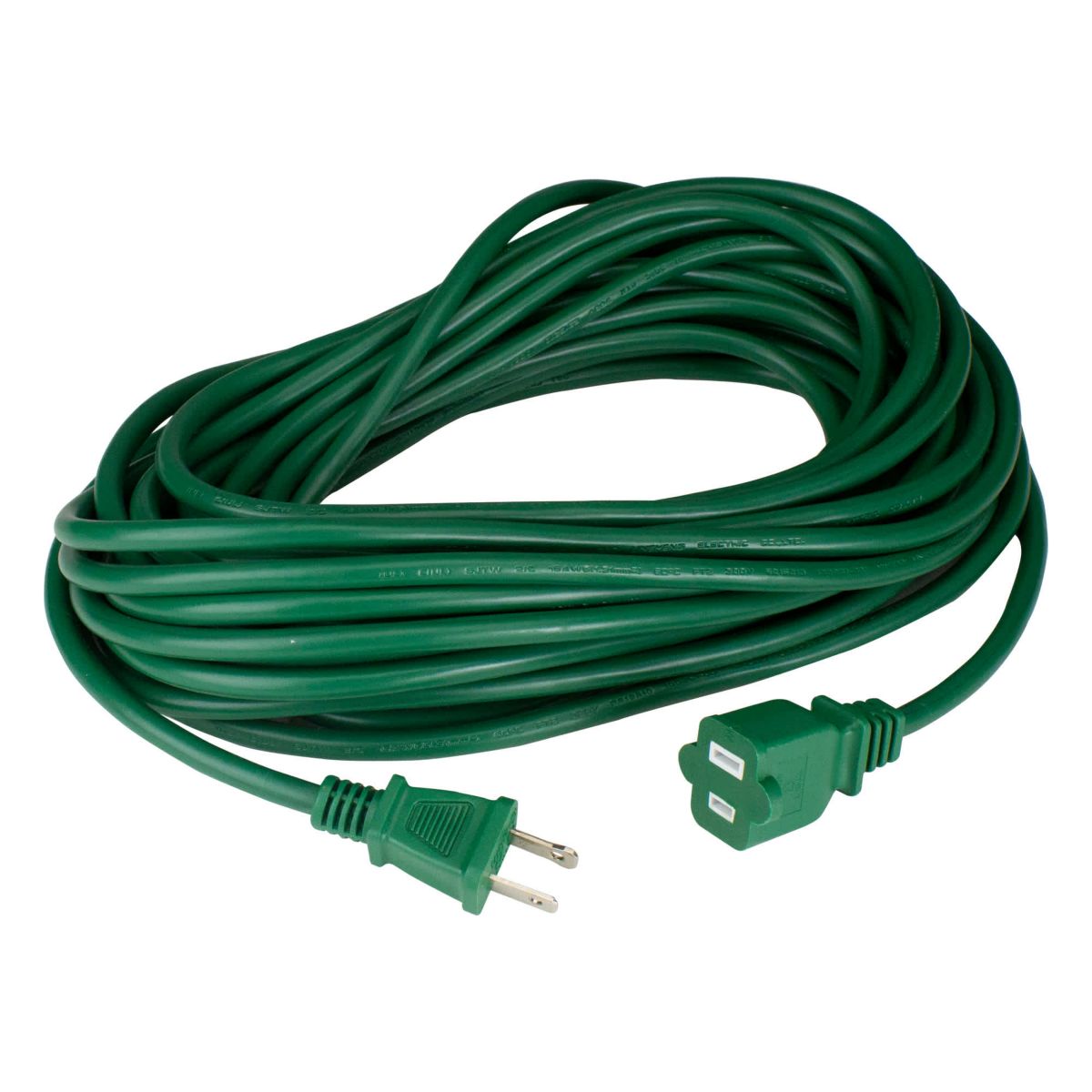 40 Green 2-Prong Outdoor Extension Power Cord with End Connector
