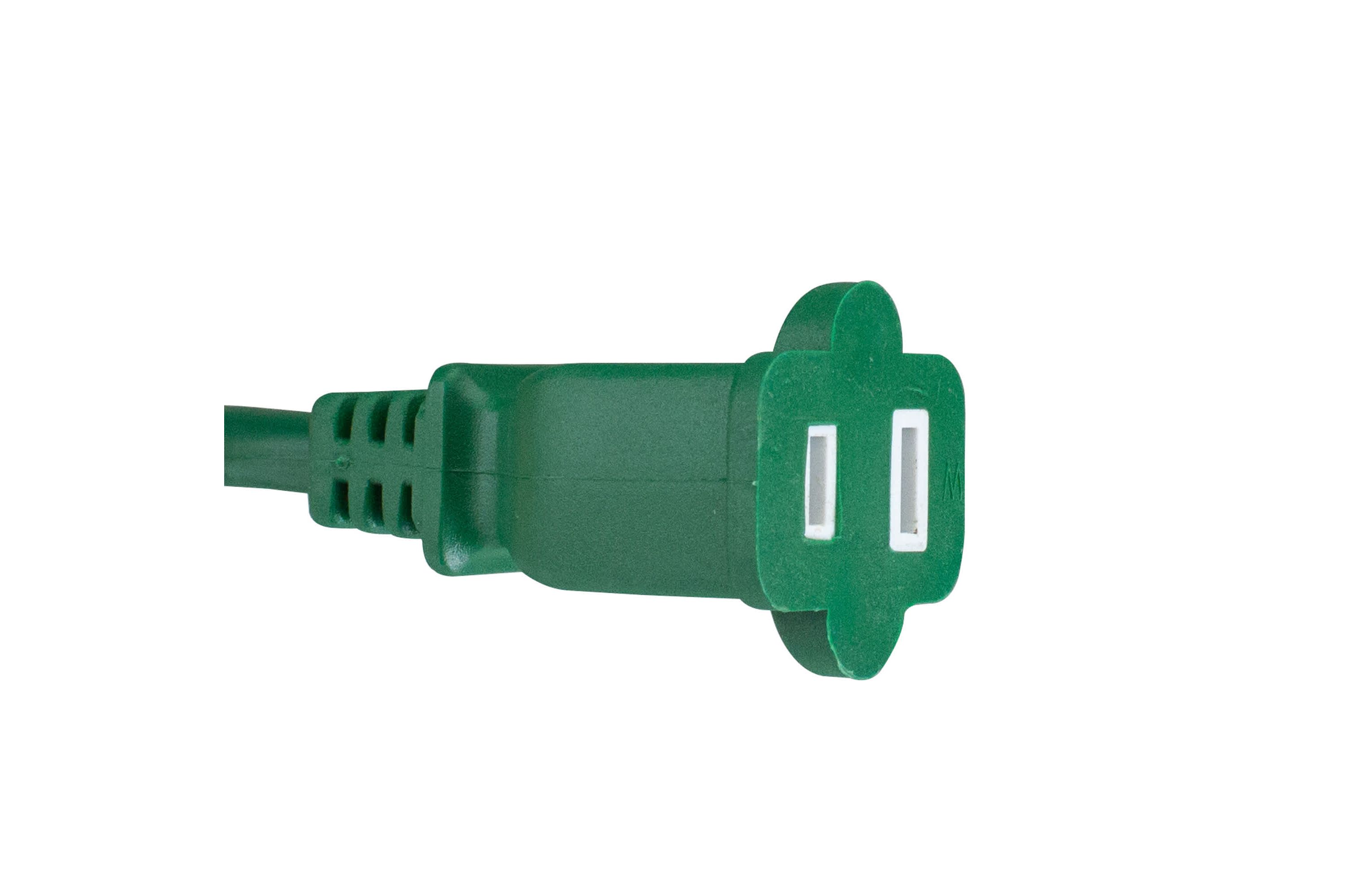 40 Green 2-Prong Outdoor Extension Power Cord with End Connector