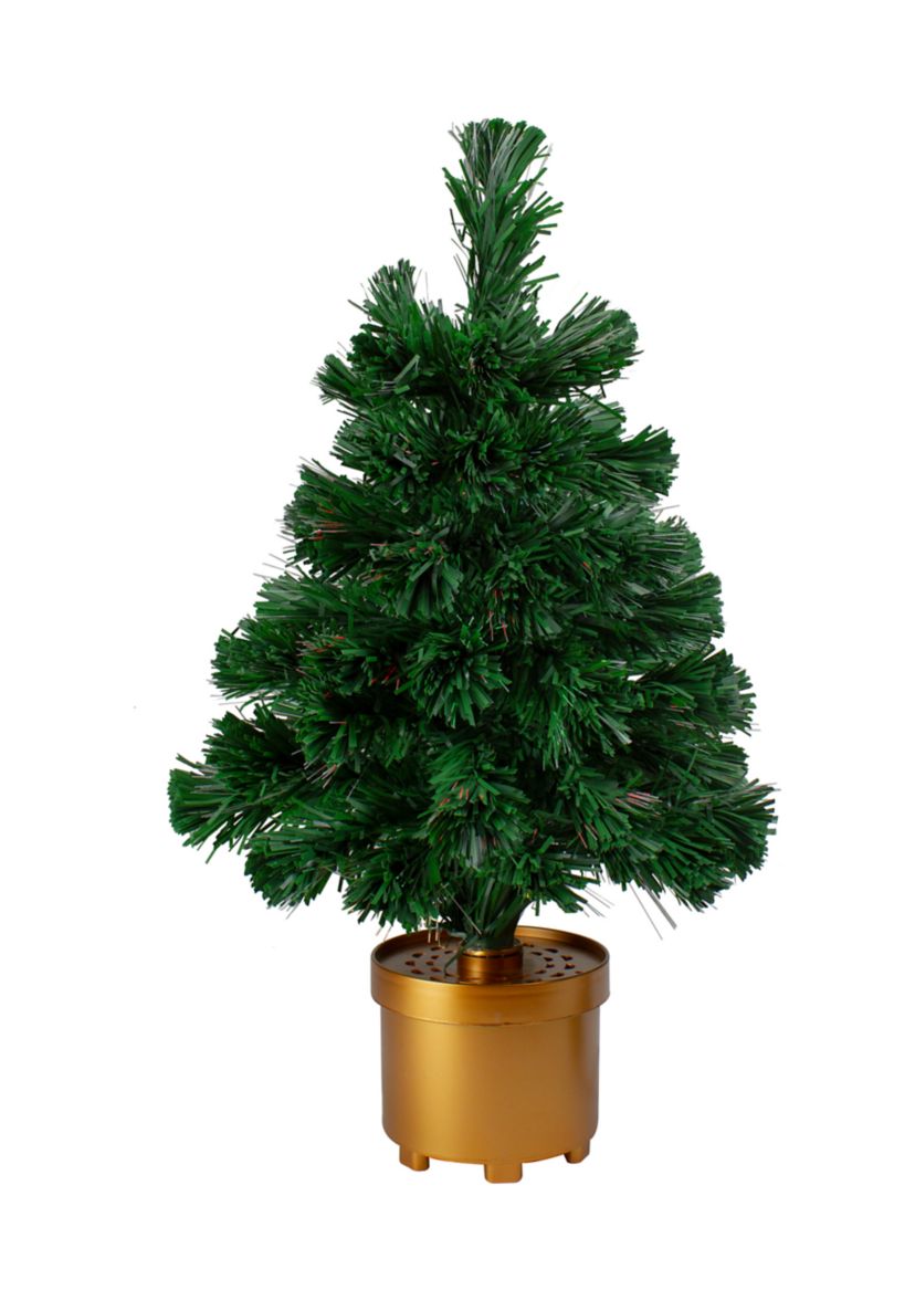 2 Pre-Lit Medium Color Changing Fiber Optic Artificial Christmas Tree